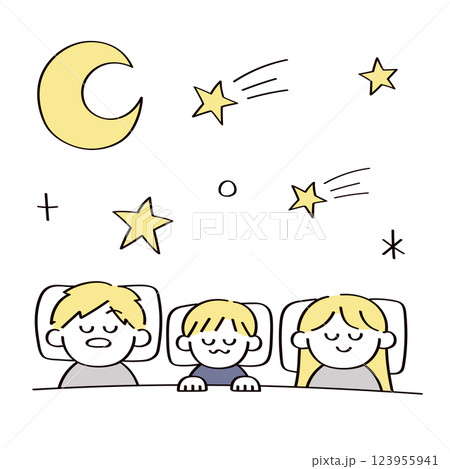 眠っている家族のイラスト 眠っている家族のイラスト 123955941