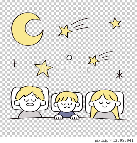 眠っている家族のイラスト 眠っている家族のイラスト 123955941