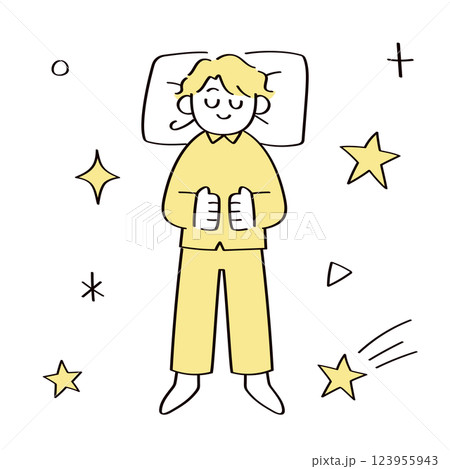 眠っている人のイラストセット 123955943