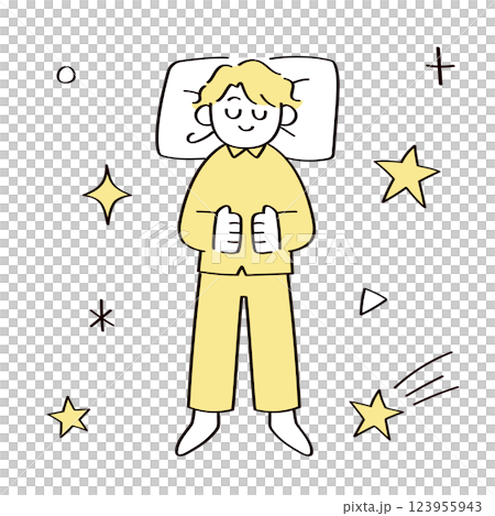 眠っている人のイラストセット 123955943