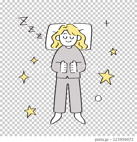 眠っている人のイラスト 123956072