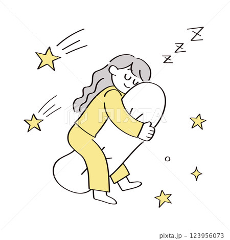 眠っている人のイラスト 123956073
