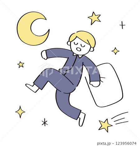眠っている人のイラスト 123956074