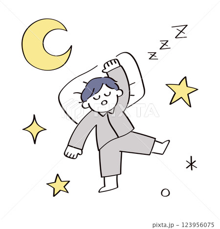 眠っている子供のイラスト 123956075