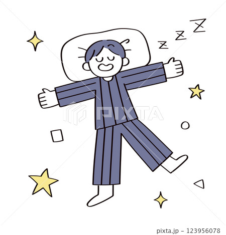 眠っている人のイラスト 123956078