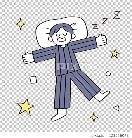 眠っている人のイラスト 123956078