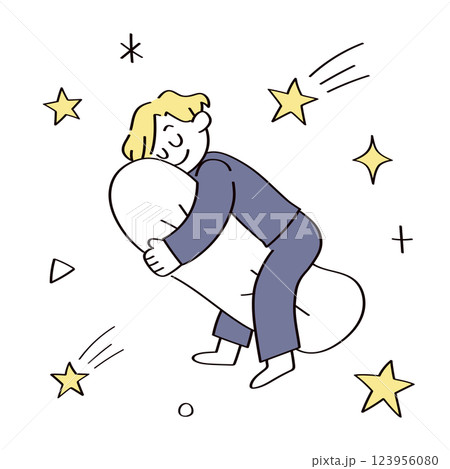 眠っている人のイラスト 眠っている人のイラスト 123956080