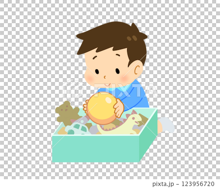 おかたづけをする子ども おかたづけをする子ども 123956720