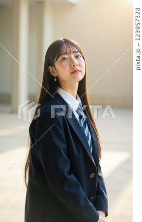 制服の女子学生 123957328