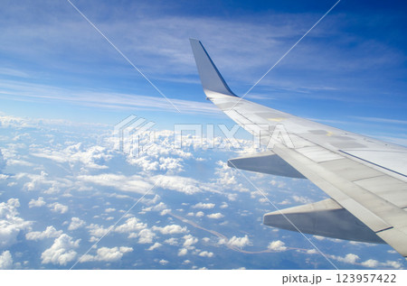 High Above the World A Glimpse from the Sky. Travel, Getaway, and Holiday Concept. High Above the World A Glimpse from the Sky. Travel, Getaway, and Holiday Concept. 123957422