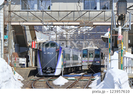 大糸線　特急あずさ 南小谷駅乗り入れ最終日　2025年3月14日 123957610