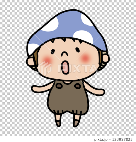 扮成蘑菇的小孩（男孩 1） 123957823