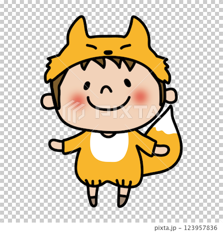 Child dressed as a fox 123957836