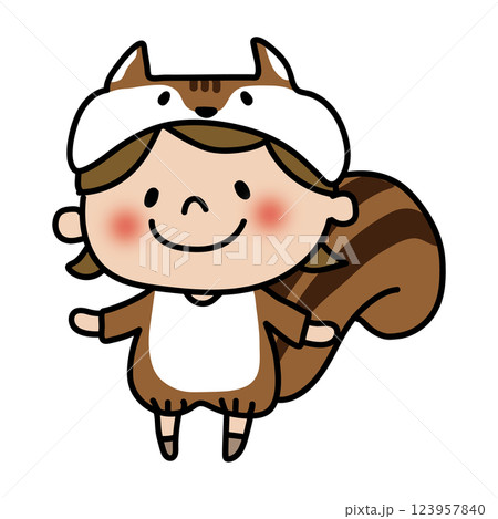 リスの格好をした子供 123957840