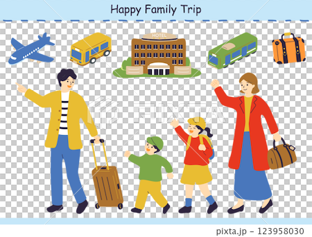 一家人享受旅行 123958030