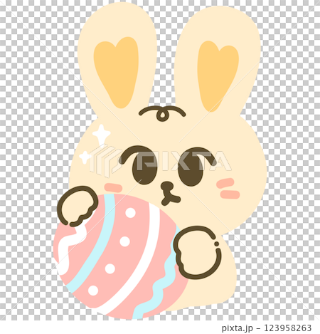 Cute Easter Bunny with egg illustration 123958263