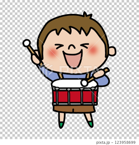 Child playing the drum (boy 1) 123958699