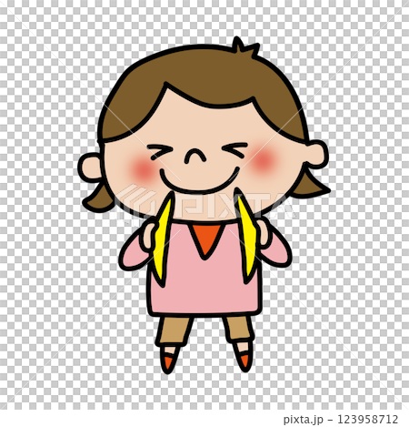 孩子(女孩)打鈸 孩子(女孩)打鈸 123958712