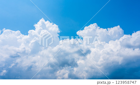 夏の青空に発生した積乱雲 夏の青空に発生した積乱雲 123958747