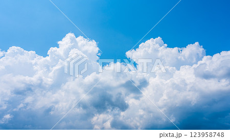 夏の青空に発生した積乱雲 夏の青空に発生した積乱雲 123958748