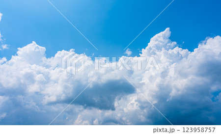 夏の青空に発生した積乱雲 夏の青空に発生した積乱雲 123958757