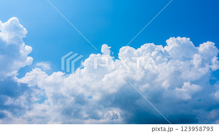 夏の青空に発生した積乱雲 123958793