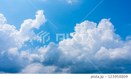夏の青空に発生した積乱雲 夏の青空に発生した積乱雲 123958809