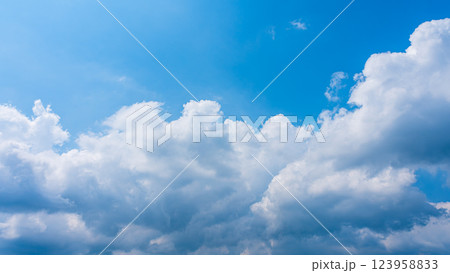 夏の青空に発生した積乱雲 夏の青空に発生した積乱雲 123958833