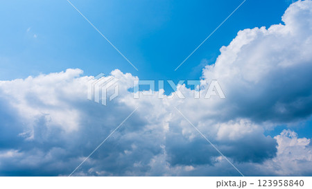夏の青空に発生した積乱雲 123958840