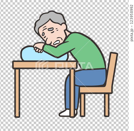 端坐呼吸，一位老人坐在椅子上，靠在墊子上 123958992