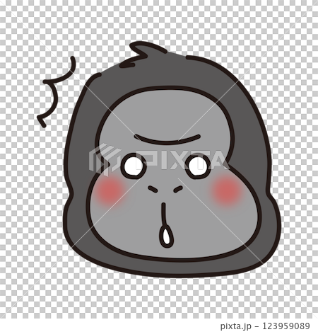 びっくりしているゴリラ 123959089