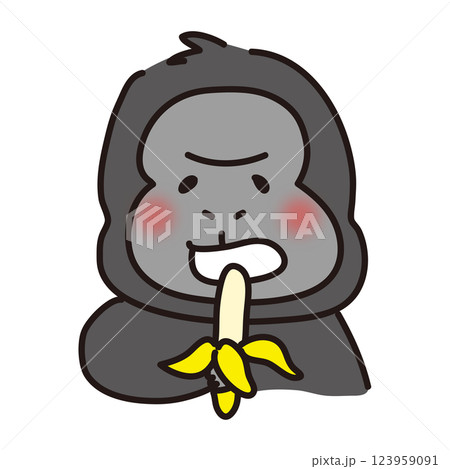 バナナを食べているゴリラ 123959091