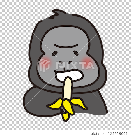 バナナを食べているゴリラ 123959091
