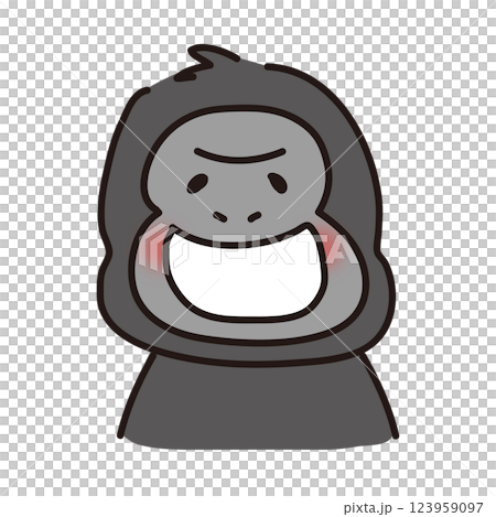 大きな口を開けているゴリラ 123959097