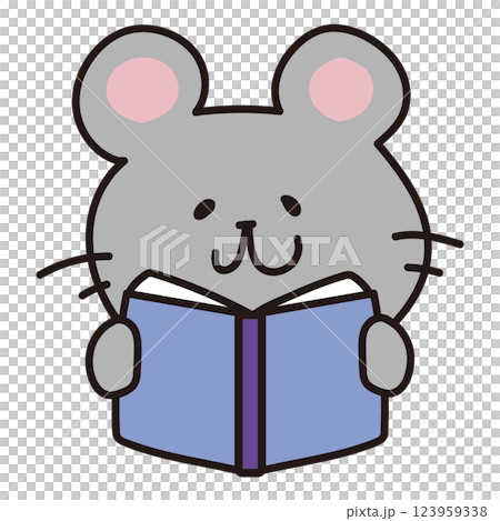 Mouse reading a book Mouse reading a book 123959338