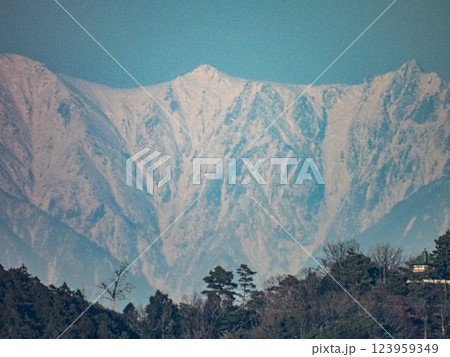 小牧山山頂からの眺め　超望遠の世界 123959349