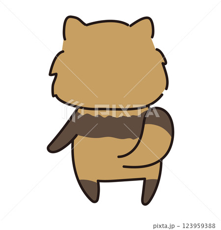 後ろを向いているタヌキ 123959388