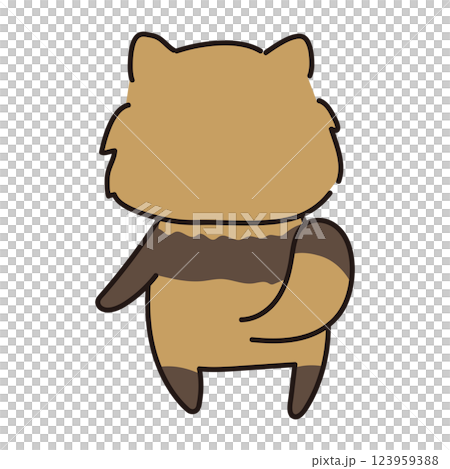 Raccoon facing backwards 123959388