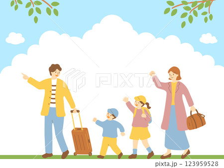 旅行を楽しむ家族 123959528