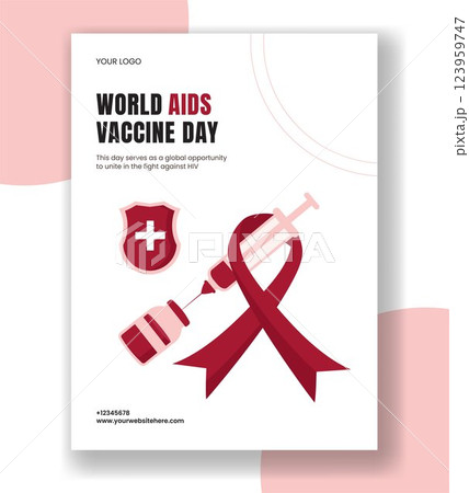 Hand-Drawn Flat Cartoon Background for World AIDS Vaccine Day Vertical Poster Hand-Drawn Flat Cartoon Background for World AIDS Vaccine Day Vertical Poster 123959747