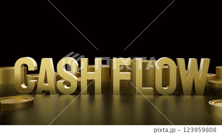 The Gold Cash flow and coins for Business concept 3d Rendering. 123959808