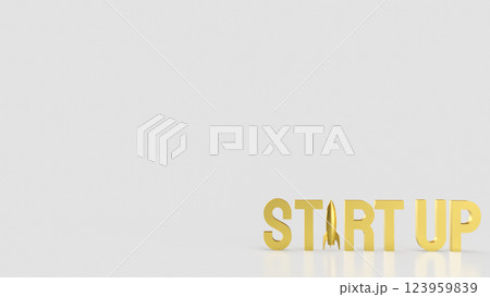 The Gold Start up and Rocket for Business concept 3d Rendering. The Gold Start up and Rocket for Business concept 3d Rendering. 123959839