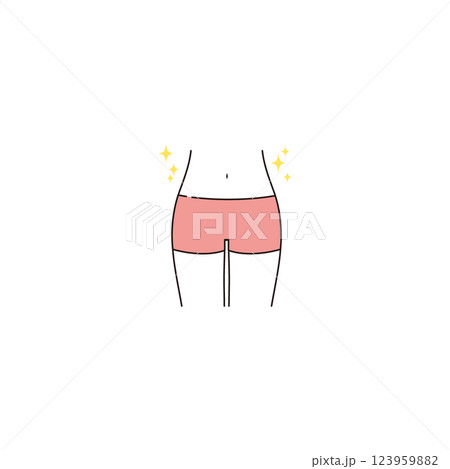 スリムな女性のお腹周りのイラスト スリムな女性のお腹周りのイラスト 123959882