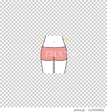 スリムな女性のお腹周りのイラスト スリムな女性のお腹周りのイラスト 123959882