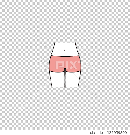 Illustration of a slim woman's belly 123959890