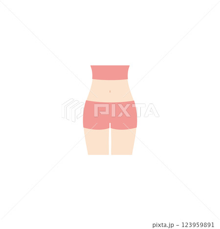 スリムな女性のお腹周りのイラスト スリムな女性のお腹周りのイラスト 123959891