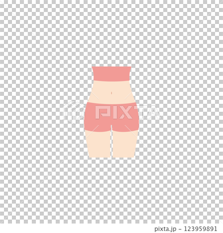 スリムな女性のお腹周りのイラスト スリムな女性のお腹周りのイラスト 123959891