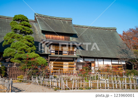 (山梨県)旧高野家住宅(甘草屋敷)・軒下のころ柿 (山梨県)旧高野家住宅(甘草屋敷)・軒下のころ柿 123960001