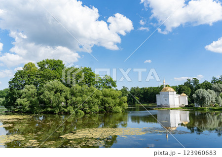Turkish Bath pavilion in the Catherine Park in Tsarskoye Selo 123960683