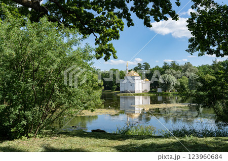 Turkish Bath pavilion in the Catherine Park in Tsarskoye Selo 123960684
